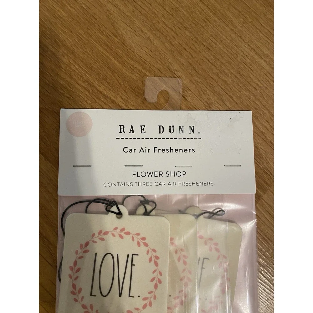 NEW Rae Dunn Car Air Freshener –‎ Set of 3 Flower Shop  / Pink